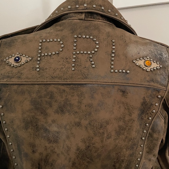 Studded Leather Moto Jacket Small $2800 - Picture 8 of 11